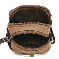 Mini petit sac à bandoulière vintage personnalisé en toile de coton lavé pour hommes et femmes