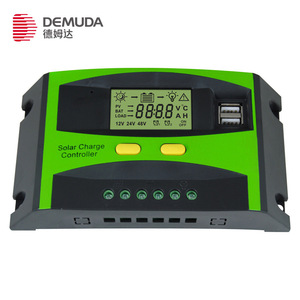 Contrôleur de charge solaire Demuda 12V 24V 48V PWM 20A 30A avec écran et ports USB pour système de panneaux solaires - Product Image 1