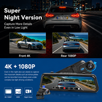 Caméra de tableau de bord double objectif 4K avec WiFi, caméra avant et arrière 4K, vision nocturne, capteur G, enregistreur vidéo DVR pour voitures