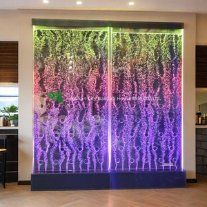 Nouveau design intérieur meubles de bar diviseur de pièce led multicolore mur de panneau de bulles d'eau en acrylique