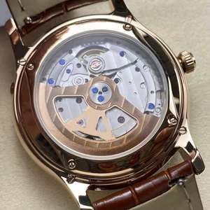 Reloj Deportivo Mecánico para Hombre en <span class=keywords><strong>Oro</strong></span> <span class=keywords><strong>Rosa</strong></span> con Cristal de Zafiro, Fase Lunar, Correa de Cuero Impermeable, Casual para Uso Diario - Product Image 2