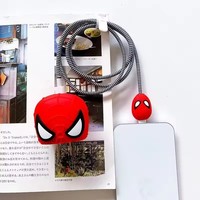 Juego de 4 Uds. De Protector de Cable para iPhone / iPad 18W/20W, funda protectora para cargador, gestión de Cable de dibujos animados en 3D, organizadores de Cable de teléfono