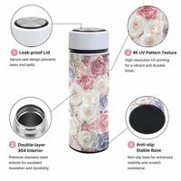 Recuerdos Promocionales para Eventos, Botella de Agua de Acero Inoxidable de Doble Pared con Impresión UV Completa Personalizada y sin Costuras