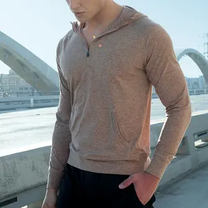 Baumwolle Polyester-Mischung bequem weich Feuchtigkeitsaufnahme schnell trocknend dünn slim fit Hoodie Sweatshirt für Herren