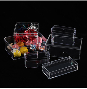 Cajas de embalaje cuadradas transparentes de plástico PS, contenedor de almacenamiento con tapa separada - Product Image 2