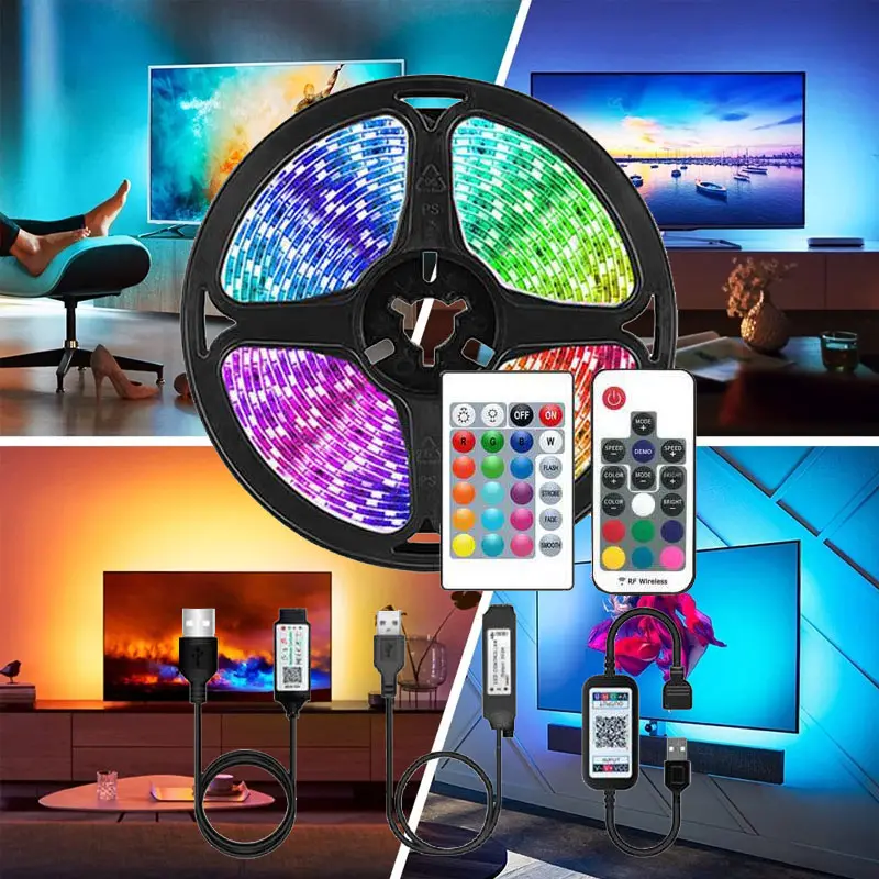 Holiday Light APP Wifi 12v Remote Controlled Flexible SMD 5050 RGB LED Smart Home Light Led Strip Light