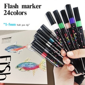 Pennarello glitterato bicolore perlato per bambini e studenti, evidenziatore per disegni e <span class=keywords><strong>scritte</strong></span> a mano, origine non specificata - Product Image 1