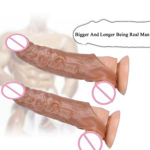 Préservatif masculin réaliste en gros, matériau TPE, prolongé, audacieux, retardé, sans barbelures, trompette, gode, produit pour adultes - Product Image 2