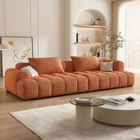 Ensemble de canapé d'angle moderne de luxe en velours capitonné, design modulaire, dossier à oreiller, revêtement en tissu durable, utilisation en appartement