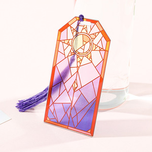 ที่คั่นหนังสืออะคริลิคใสสไตล์ใหม่ที่คั่นหนังสือมีพู่เปล่าที่คั่นหนังสือรูปพระจันทร์ดวงอาทิตย์ - Product Image 5