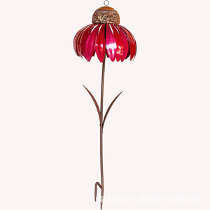 Décor de jardin Fuda Solar Electronics : Pique à vent en fer forgé pour extérieur, résistant à la rouille, mangeoire à oiseaux - Product Image 5