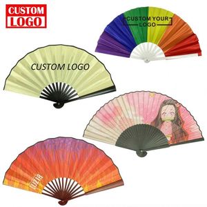 Customized Personalized Logo Printed Paper Fabric Hand Fan for Customization Business <b>Gifts</b> Custom Folding Hand Fan - Product Image 2