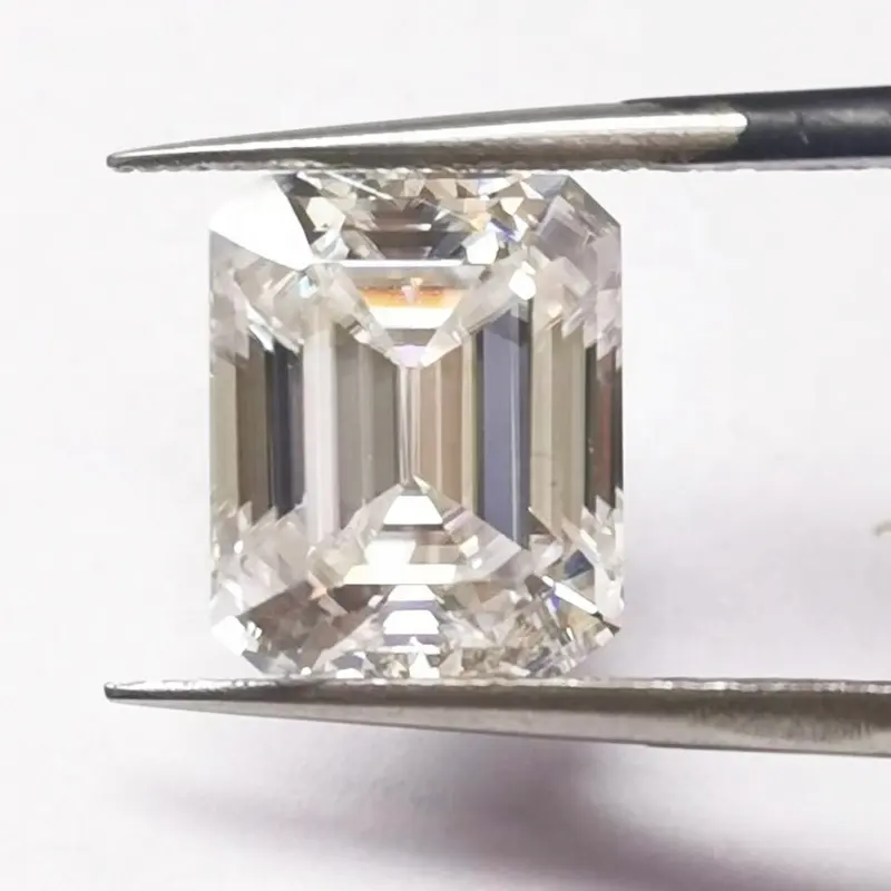 Precio de fábrica gemas sueltas Moissanite diamante 2ct 6*8mm D VVS GRA anillo Esmeralda corte de diamantes anillo con tarjeta negra
