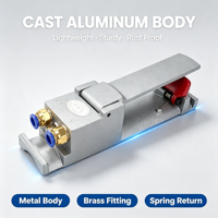 Mini-sablageuse pneumatique industrielle à commande au pied avec retour automatique par ressort, construction compacte en aluminium moulé sous pression et laiton