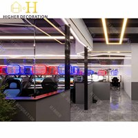 Furnitur Lounge Bar Modern Kustom dengan Rangka Logam Lampu LED - Desain Kafe Internet E-sports