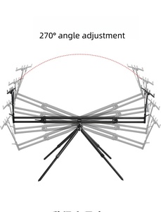Soporte para Cañas de Pescar Totalmente Metálico, Telescópico y Plegable, con <span class=keywords><strong>4</strong></span> Soportes para Cañas, Altura Ajustable de 160 cm, 270 °   Soporte para Cañas de Pescar de Carpa con Ángulo Amplio de 155 Grados - Product Image 5