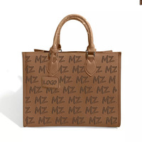 Sac fourre-tout en cuir de luxe pour femme, personnalisé, avec deux anses, grande capacité, imperméable, durable, sac fourre-tout pour le travail