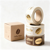 Maßgefertigte Wasserfeste Rollenetiketten Goldfolienprägung Kratzfeste UV-Beständige Klebeetiketten für Lebensmittel Snacks Süßigkeiten Kaffee Verpackung