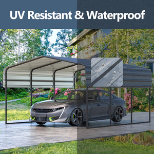 Abri de jardin et <span class=keywords><strong>garage</strong></span> portable multi-usages en acier galvanisé imperméable 10x15 pieds pour voitures, bateaux, pick-up et tracteurs - Product Image 4