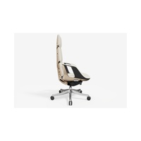 Chaise de bureau ergonomique en cuir véritable de luxe à dossier haut, chaise de direction pivotante réglable élégante