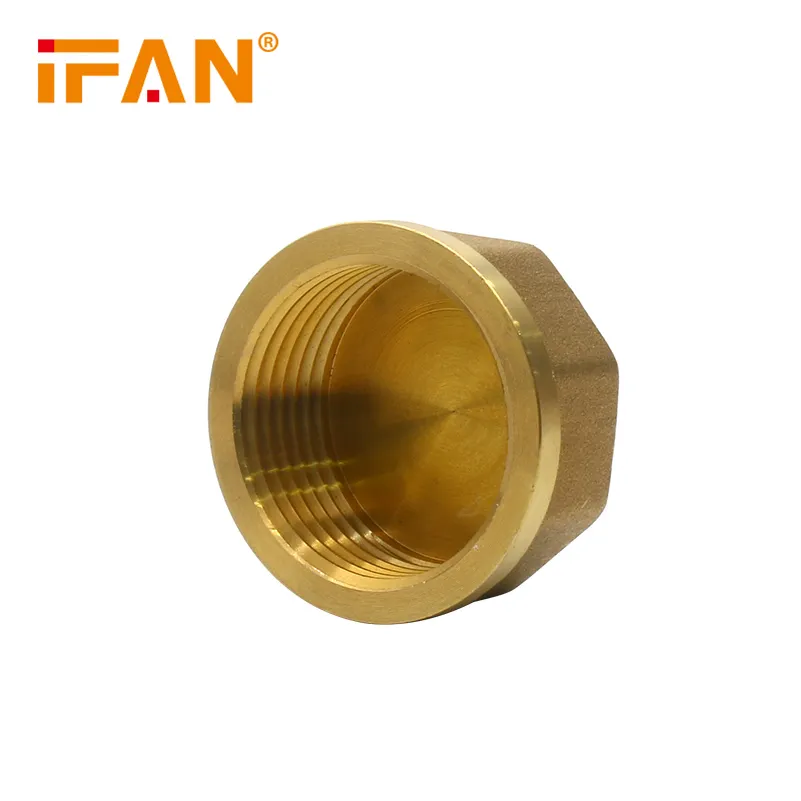 IFAN 01 Female Plug Brass Fitting Yellow Color 1/2-2 Size Bouchon CW617 Brass Thread Connection Plug For Copper Pipe fittings