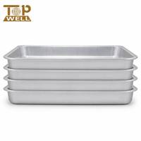 Barquette jetable en aluminium de 3700 ml (460x325x33mm) avec couvercle pour traiteur, barbecue, dinde, cuisson, et repas de fête