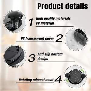 เครื่องมือฉีกไก่แบบหมุนทรงกลม ขายดี พร้อมฐานกันลื่นและฝาปิดใส - Product Image 3