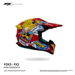 Casco de Motocross JPX Fox 3 con Correa Magnética y Motivo Fluorescente para un Rendimiento Óptimo y una Expresión Audaz del Piloto. - Product Image 3