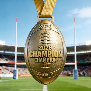 Vente en gros de médailles de <span class=keywords><strong>rugby</strong></span> personnalisées en émail souple ou dur, médailles de compétition pour clubs sportifs - Product Image 1