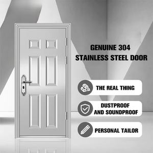 Puerta de Seguridad de Acero Inoxidable de Diseño Moderno, Resistente a la Corrosión, Doble Apertura, Función Antirrobo para Apartamento - Product Image 5