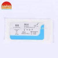 surgical silk sutures sterile braided undyed or dyed black non absorbable suture foil packs USP6-USP8/0