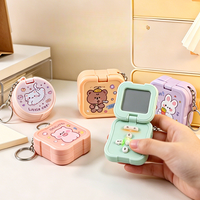 Porte-clés Jeu de Mémoire 3-en-1 avec Miroir de Maquillage Intégré, Lampe Pliable et Sac de Rangement pour Jeu d'Entraînement à la Mémoire