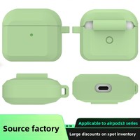 Apple AirPods Generasi ke-3 Headset Bluetooth Nirkabel Silikon Warna Solid Casing Pelindung Tas Penyimpanan Anti Jatuh Model 4G Tebal
