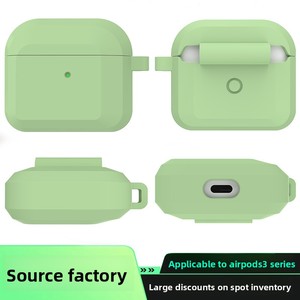 Funda Protectora de Silicona de Color Sólido para Auriculares Inalámbricos Bluetooth Apple <span class=keywords><strong>AirPods</strong></span> <span class=keywords><strong>3</strong></span>.ª Generación, Bolsa de Almacenamiento Anticaídas, Modelo 4G Grueso - Product Image 2