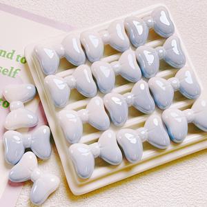 Galvanoplastia de color UV Cambio gradual Color Fat Bow Cuentas sueltas DIY Cadena de teléfono móvil Material Acrílico Bead Bow - Product Image 6