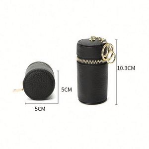 Custom Promotion Zipper Lipstick Case Genuine Leather Travel Cosmetics Bag Gift Keychain <b>Small</b> <b>Wallet</b> Storage Coin Purse Bag - Product Image 5