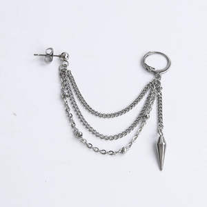 Clip-On Earrings Tibetan Silver <b>Cross</b> <b>Chain</b> Dangle Unisex Studs For Non-Pierced Ears 2020 Style - Product Image 3