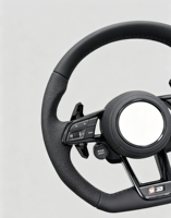 Volant en cuir pleine fleur de haute qualité pour Audi avec bouton de démarrage/arrêt à une touche, accessoire de modification de volant sport
