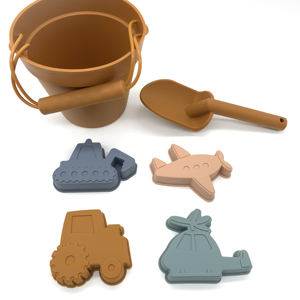 Juguetes de playa de silicona sin BPA, pala de cubo con helicóptero, moldes de juguete de arena para niños, piscina al aire libre - Product Image 3