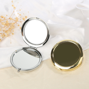 Specchio Compatto Pieghevole in Metallo con Logo Personalizzato, Portatile da Viaggio, Doppio Lato con Ingrandimento 1X/2X, Oro, Argento, Oro Rosa - Product Image 6