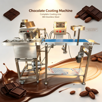 Machine d'enrobage automatique pour chocolat, bonbons, guimauves, nougats, gaufrettes, biscuits et confiseries, en acier inoxydable 304 de qualité alimentaire