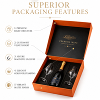 Custom Unique Recycle Luxury Cardboard Magnet Alcohol Champagne 3 Bottles Wine Brandy Wine Bottle Box