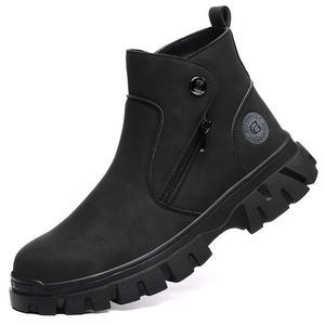 Chaussures <span class=keywords><strong>de</strong></span> sécurité pour soudeurs HS906-1, prix d'usine, antidérapantes, résistantes à l'usure, en cuir microfibre, avec fermeture éclair latérale - Product Image 1