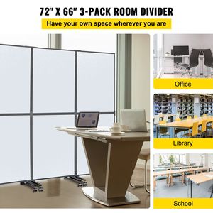 แผ่นกั้นห้องอะคูสติก72 "x 66" แผ่นกั้นสำหรับสำนักงาน3แพ็ค - Product Image 2