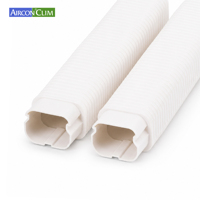 Kit de couverture de tuyauterie en PVC décoratif industriel extérieur de 11 pieds (4 pouces) pour climatiseurs mini-split et pompes à chaleur