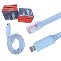 Câble console USB RJ45 coaxial personnalisé de 1,8 m avec puce FTDI, gaine en PVC et blindage en feuille, en stock