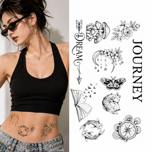 Tatuajes Temporales Herbales Resistentes al Agua, Serie Viaje Oceánico, Mariposa y <span class=keywords><strong>Luna</strong></span>, de Larga Duración, Éxito de Ventas Transfronterizo - Product Image 5