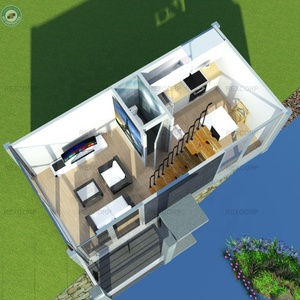 บ้านคอนเทนเนอร์หรู 2 ชั้นยอดนิยมสำหรับอยู่อาศัย บ้านคอนเทนเนอร์แบบลอฟท์พร้อมเฟอร์นิเจอร์ครบครันและบันได - Product Image 3