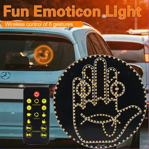 Luz LED para expressão divertida de fábrica, lâmpada multifuncional para janela traseira, luz LED para emoticon de carro