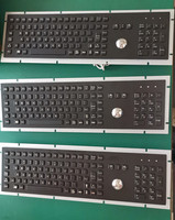 Keyboard Logam Industri 106-Tombol dengan Trackball Mouse Numerik Hitam IP65 Tahan Air Anti-Vandalisme TR-31 Antarmuka USB/PS2